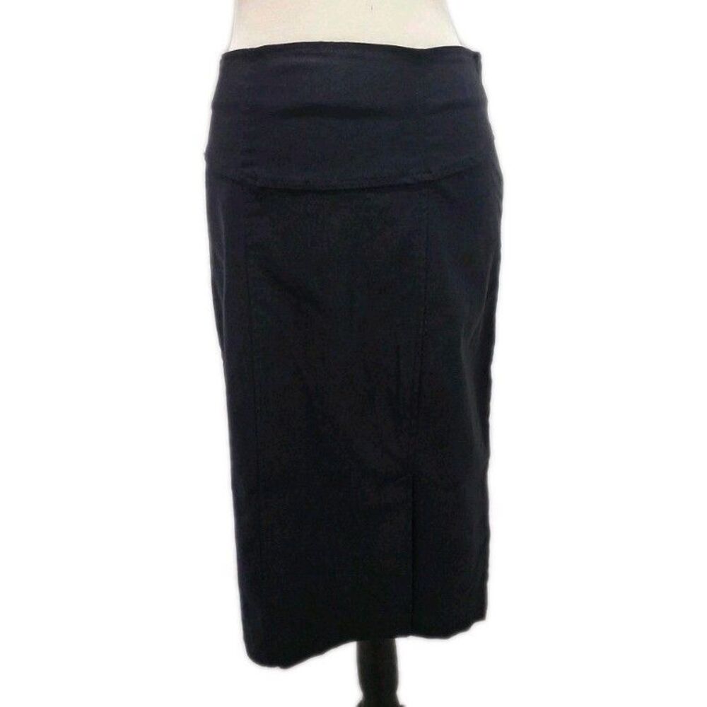 Marianne Black Midi Straight & Pencil Skirt Slit Zip Size 12 Regular Women